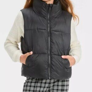 Girls Size Small 6/7 Black Puffer Vest - Art Class, Like New